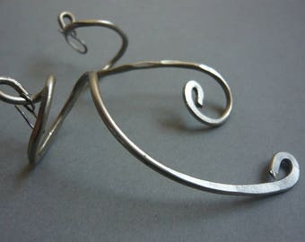 Earrings Asymmetrical spiral shapes Sissi steel strand