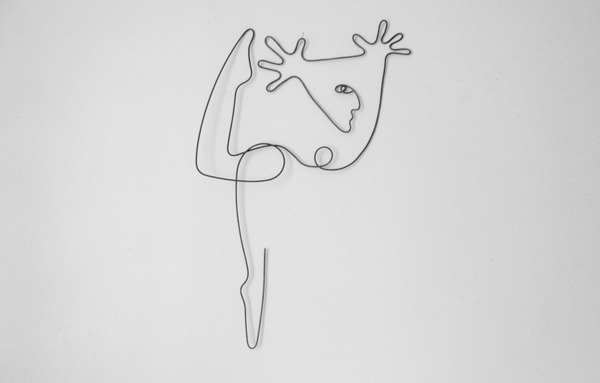 Danseuse Contemporaine, Art Abstrait, Fil de Fer, Sculpture, Décoration Murale