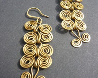 Boucles d'oreilles celtiques chaîne de laiton Sissi brin d'acier