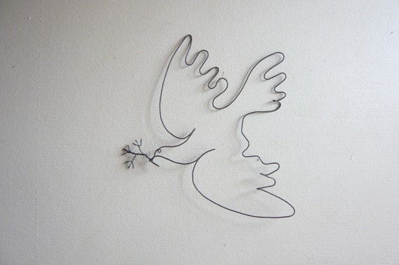 La Colombe De La Paix En Fil De Fer Recuit Picasso Decoration Etsy