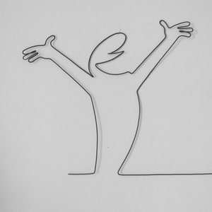 Wire Art the Line Wall Decoration, Wall Phrase Sculpture, Writing
