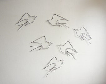 Oiseau fil de fer recuit Hirondelle Sculpture fil de fer - Décoration murale, phrase murale - Sculpture, écriture, citation fil de fer