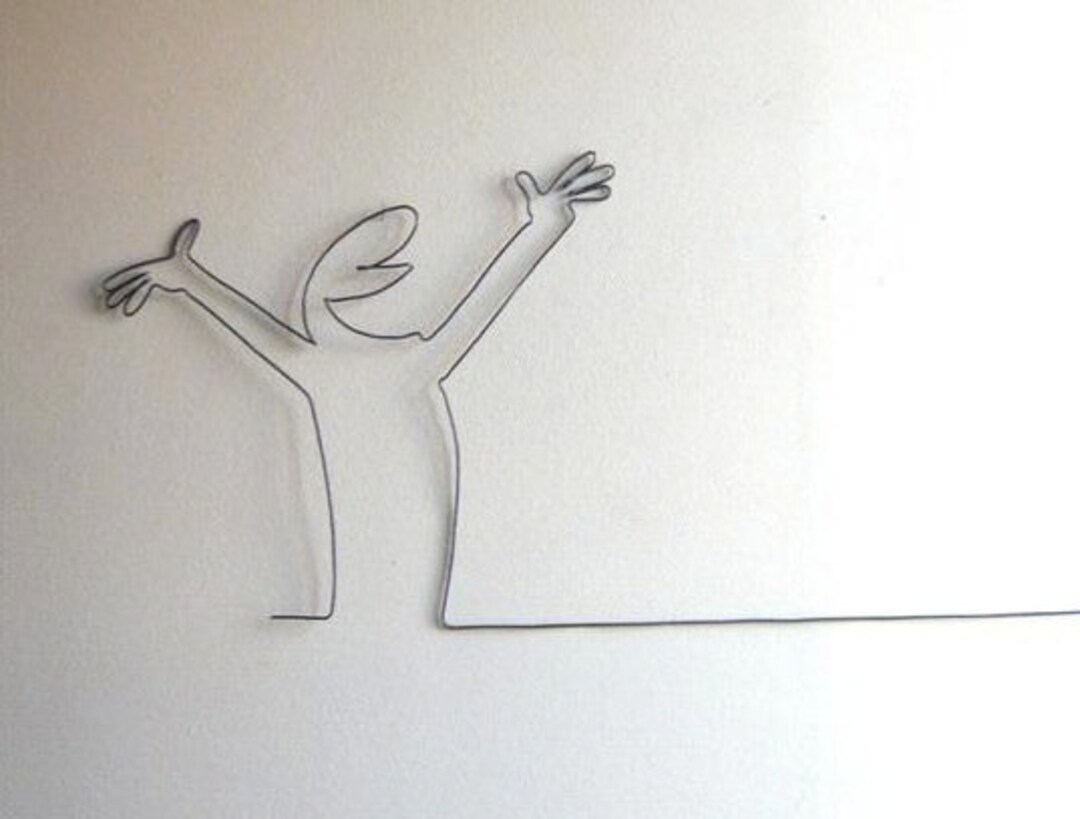 Wire Art the Line Wall Decoration, Wall Phrase Sculpture, Writing