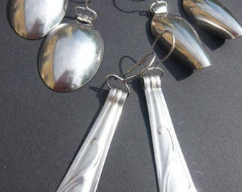 Pendientes cucharas Sissi hebra de acero