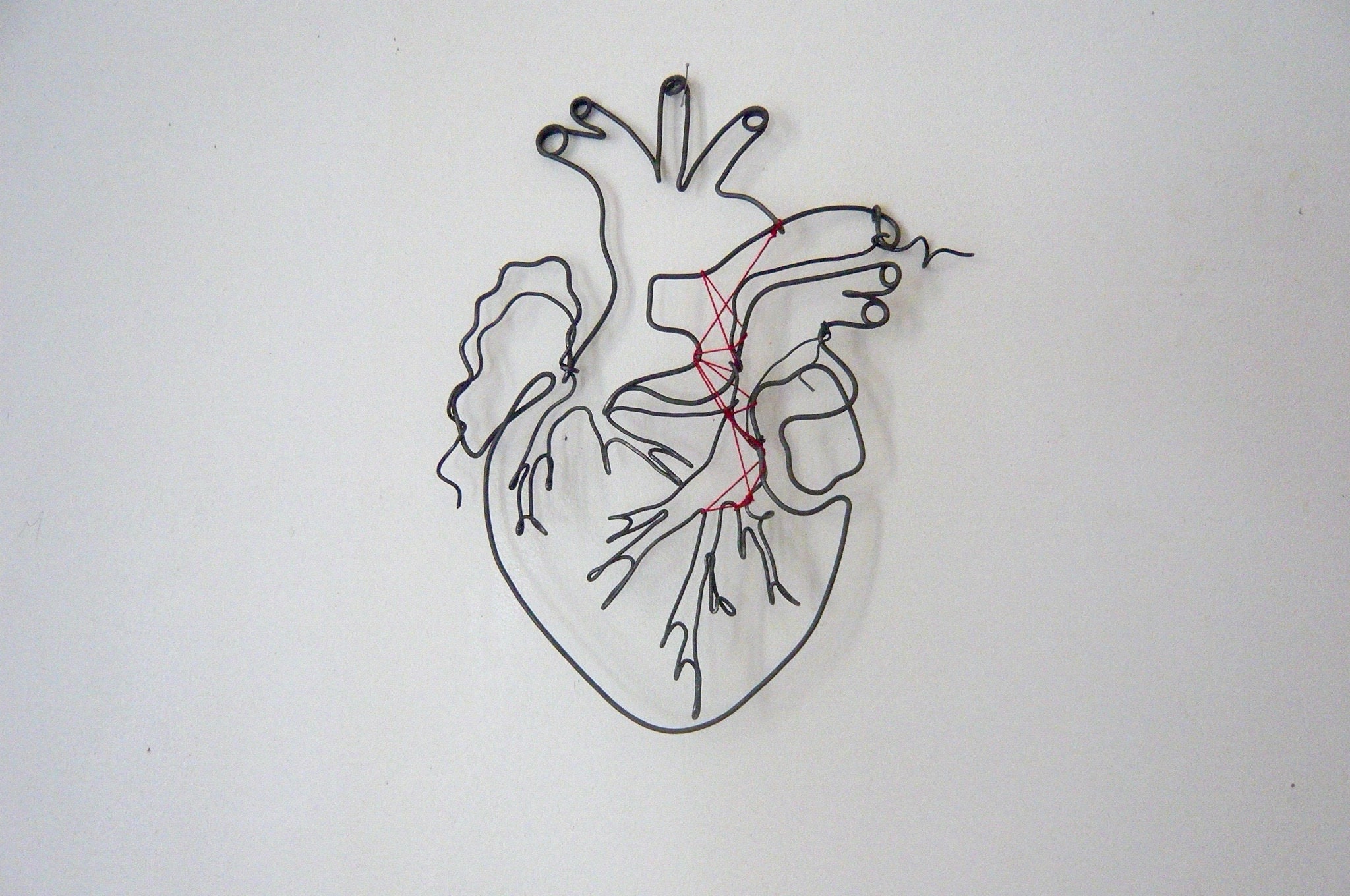 Sculpture de Coeur Humain, Anatomie, Recousu, Décoration Mur