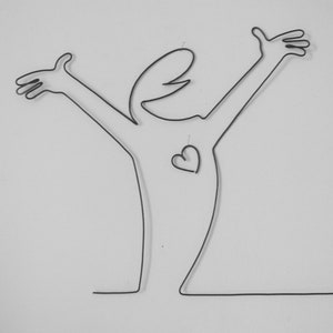 Wire Art the Line Wall Decoration, Wall Phrase Sculpture, Writing