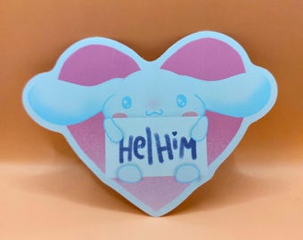 Cinnamoroll He/Him Sticker | Waterproof Vinyl Decal