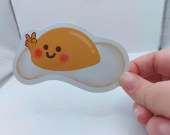 Egg Peace Sign Glossy Sticker, Laptop Decal