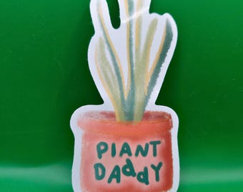 Plant Daddy Vinyl Sticker - Glossy Decal for Laptop, Water Bottle, and Phone