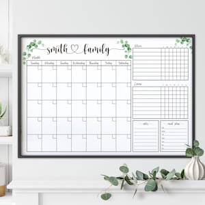 Monatskalender und chore chart zum Ausdrucken | Riesen Wandkalender Kalender 2016 | Ewiger Kalender + Aufgabentracker für die Familienorganisation.