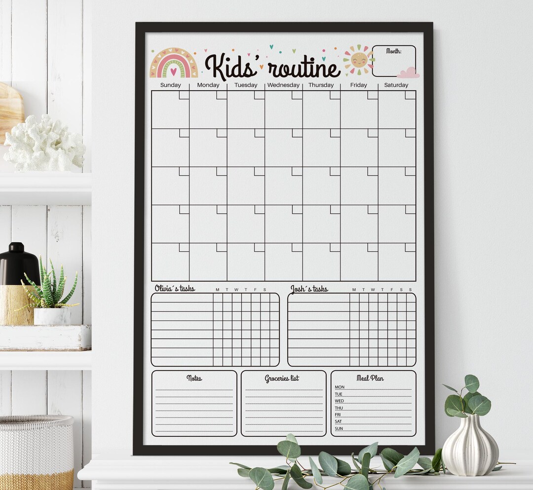 Family Calendar Wall Hanging Chore Chart For Kids Printable family-calendar-wall-hanging-chore-chart-for-kids-printable