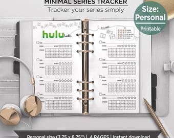 Series Tracker Printable | Prestige Drama Series Planner Insert | TV Show Tracker and Episode Log - Personal size EST