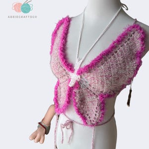 trap top,Crochet braletta,Butterfly crochet top,Crop top,Adjustable crop,Festival top,Bridesmaid gift,Handmade gift,Lace top,A gift for her