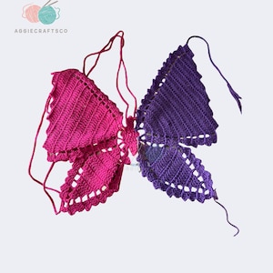 Crochet braletta,Butterfly crochet top,trap top,Crop top,Adjustable crop,Festival top,Bridesmaid gift,Handmade gift,Lace top,A gift for her