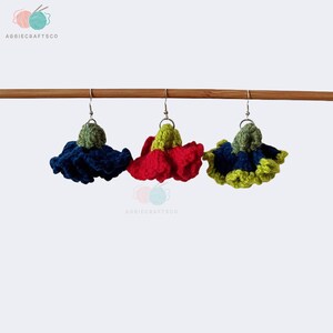 Handmade crochet flower earrings,Handmade Earrings Hand,Crocheted Earrings Flower Earrings,Handmade Jewelry Gift for Ladies,A gift for her