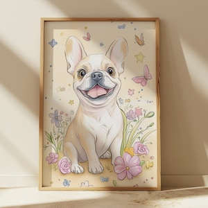 French Bulldog Digital Download, Printable Wall Art, Cute Dog Design, Perfect for Home Decor, French Bulldog Portrait, Printable Wall Art