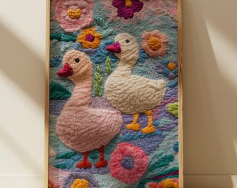 Art mural stupide oie, affiche mignonne d'oie, art imprimable d'oie, décoration de chambre d'animaux de ferme, art numérique, décoration colorée de chambre d'enfant, art de chambre d'enfants