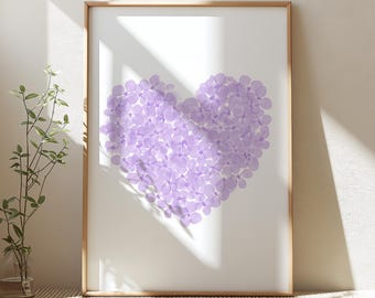Light Purple Nursery Wall Art, Printable Floral Decor for Kids, Digital Download, Whimsical Design, Light Purple Botanical Art