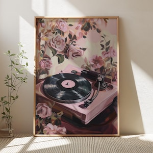 Floral Record Print, Put Your Records On Wall Art, Retro Music Print for Vinyl Lovers, Unique Home Decor, Perfect Gift for Music Fans