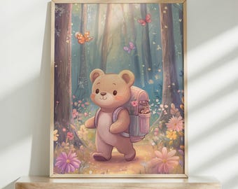 Teddy Bear Wall Art, Kids Room Decor, Playroom Art, Nursery Prints for Boys and Girls, Vintage Teddy Bear Prints, Printable Wall Art