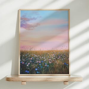 Meadow Wall Art, Wildflower Landscape Print, Floral Decor, Nature Inspired Home Decor, Rustic Meadow Wall Print, Peaceful Nature Artwork