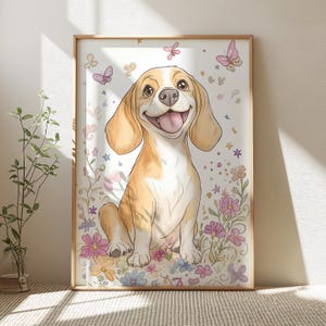 Beagle Definition Print, Beagle Home Decor, Unique Beagle Gifts, Watercolor Beagle Dog Art, Beagle Lover Gift, Printable Wall Art