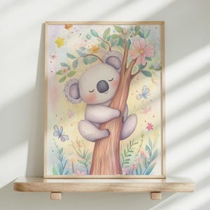 Koala Playroom Wall Art, Australian Animal Nursery Decor, Printable Kids Room Art, Australian Animals Wall Art, Koala Nursery Decor, Digital