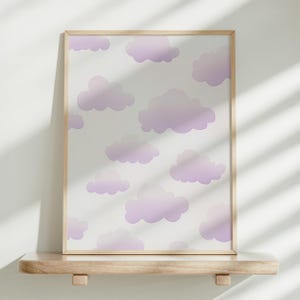 Printable Nursery Wall Art, Light Purple Art, Digital Download for Kids Room, Girly Decor, Light Purple Nursery Prints