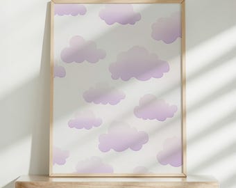 Printable Nursery Wall Art, Light Purple Art, Digital Download for Kids Room, Girly Decor, Light Purple Nursery Prints