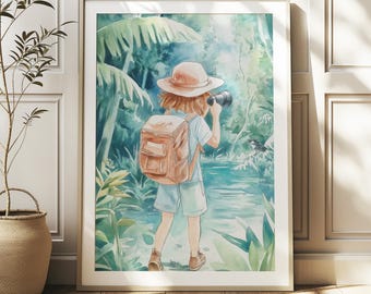 Kids Safari Nursery Decor, Jungle Wall Art, Playroom Bedroom Decor, Safari Nursery Wall Art, Jungle Decor for Kids, Digital Download