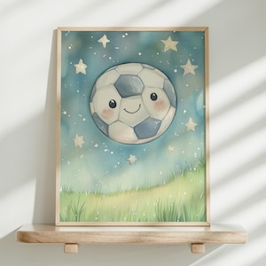 Soccer Nursery Print, Football Nursery Decor, Sport Nursery Prints, Toddler Room Decor, Kids Room Art, Printable Wall Art
