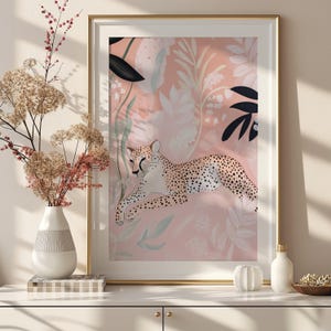 Light Pink Cheetah Wall Art, Stylish Animal Print Poster, Digital Download for Trendy Room Decor