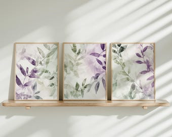 Lavender Sage Botanical Wall Art, Herb Garden Watercolor Prints, Set of Two, Kitchen Decor, Farmhouse Style, Botanical Wall Art, Digital Art