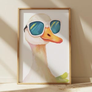 Silly Goose Wall Art, Cute Goose Poster, Goose Printable Nursery Decor, Farm Animal Art, Printable Goose Wall Art, Farm Animal Poster
