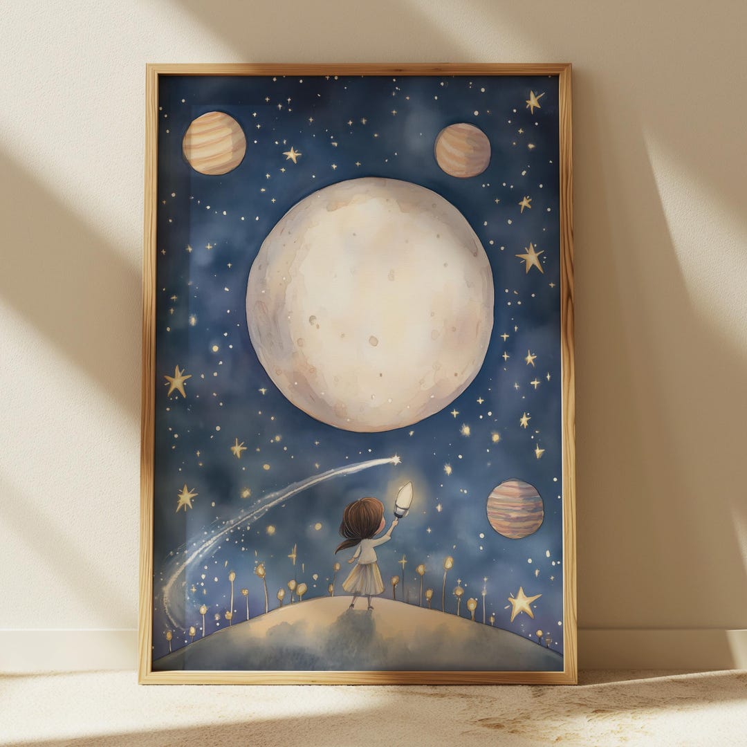 Space Kids Wall Art, Outer Space Nursery Decor, Kids Room Art, Kids ...
