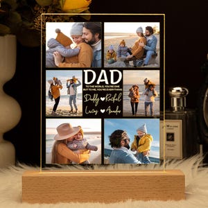 Personalized Photo Night Light Plaque, Photo Collage LED Light, Custom Photo Gifts for Chirstmas Day, Custom Frame, Photo Keepsake for Dad