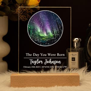 Custom Star Map Night Light, Night You Were Born, New Baby Gift, Stars The Night Sky, Stars Above Map Nightlight, Wedding Constellation Gift
