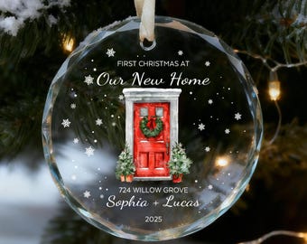Adorno navideño personalizado para la primera Navidad en un nuevo hogar, adorno personalizado para el nuevo hogar, recuerdo de feliz nuevo hogar, regalo de inauguración de la casa, decoración para el nuevo hogar