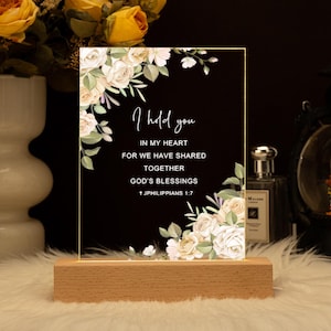 Personalized Bible Verse LED Night Light, Custom Favorite Bible Verse Gift, Christian Home Decor,Faith Based Decor,Religious Christians Gift