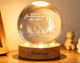 Regalo de agradecimiento, bola de cristal LED personalizada, regalo para profesores, regalo para empleados, regalo para compañeros de trabajo, regalo de agradecimiento, regalo para amigos, mentores.
