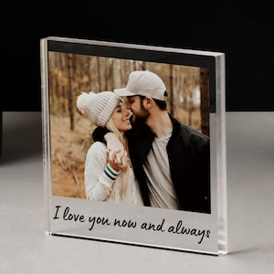 Personalised Photo Print Acrylic Block Plaque With Custom Message, Photo Block Gift, Custom Acrylic Photo Frame, Anniversary Gift, Christmas