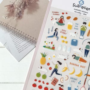 Suatelier Aufkleber | Journaling | Planer Aufkleber | Scrapbooking Aufkleber | Kawaii Aufkleber | Glückliche Gesundheit | Diät | 1063