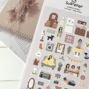 Suatelier Aufkleber | Journaling | Planer Aufkleber | Scrapbooking Aufkleber | Kawaii Aufkleber | Glücklicher Tag | Vlog Start | 1104