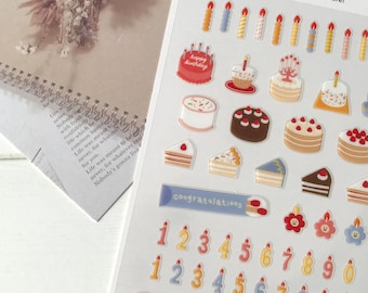 Suatelier Stickers | Journaling | Planner Stickers | Scrapbooking Stickers | Kawaii Stickers | Happy Birthday Stickers | Cake Is Here | 1113