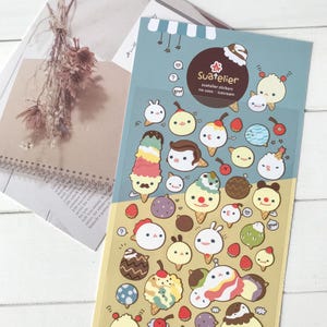 Suatelier Aufkleber | Journaling | Planer Aufkleber | Scrapbooking Aufkleber | Kawaii Aufkleber | Leckeres Eis | Lebensmittel Aufkleber | Eiscreme | 1002