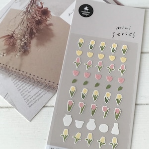 Stickers Suatelier | Journalisation | Stickers pour agenda | Stickers Scrapbooking | Autocollants kawaii | Stickers floraux | Tulipes malades | 126