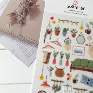 Adesivi Suatelier / Adesivi per diario / Adesivi per planner / Adesivi per scrapbooking / Adesivi kawaii / Adesivi carini / Casa dolce casa / 1075