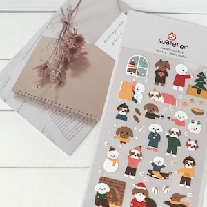 Suatelier Aufkleber | Journaling | Planer Aufkleber | Scrapbooking Aufkleber | Kawaii Aufkleber | Niedliche Aufkleber | Schöne Hundeaufkleber | 1115