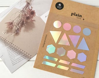 Suatelier Stickers | Suatelier Japan | Journaling | Planner Stickers | Scrapbooking Stickers | Plain Deco | Hologram Stickers | 1629