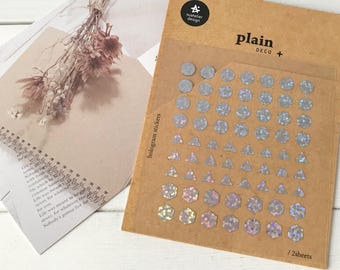 Suatelier Stickers | Suatelier Japan | Journaling | Planner Stickers | Scrapbooking Stickers | Plain Deco | Hologram Stickers | 1628